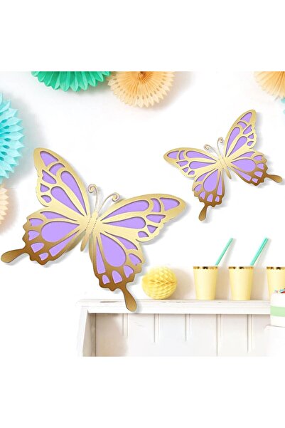 Other Autocolante Perete Fluturi 3D - Set 72 Bucati, Modele Diverse, Auriu si...