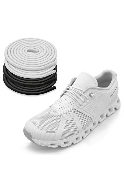 Other Round No-Tie Shoelaces - Rubber Elastic, 50cm, Black-White - Set of 2 P...
