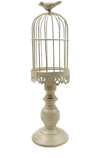 Other Sfeșnic Decorativ Colivie Păsări - Stil Vintage, Metal, Nuntă - Alb, 10...