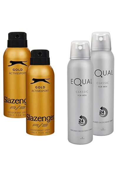 Slazenger Active Sport Erkek Gold Deodorant 150 ml 2 Adet + EqualClassic Erke...