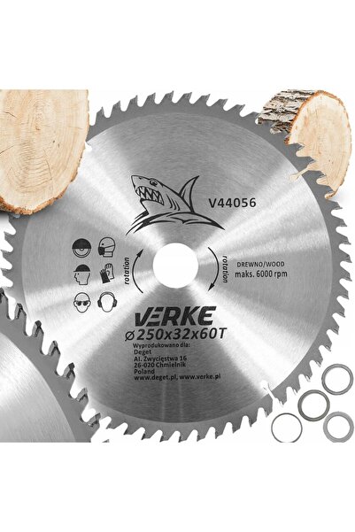 VERKE Disc circular pentru lemn, 250 x 32, 60 dinti, Vidia,