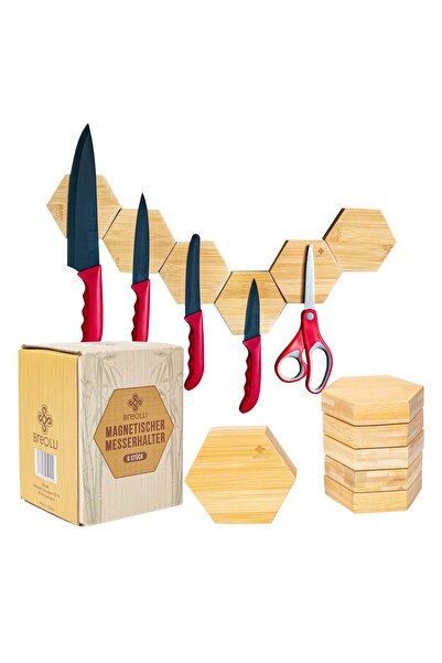 Other Suport Magnetic Cuțite Broelli - Bambus , Autoadeziv 3M - Set 6 Plăcuțe...