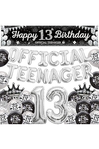 Other 13th Birthday Decoration Set - Official Teenager, Number 13 Balloons, B...