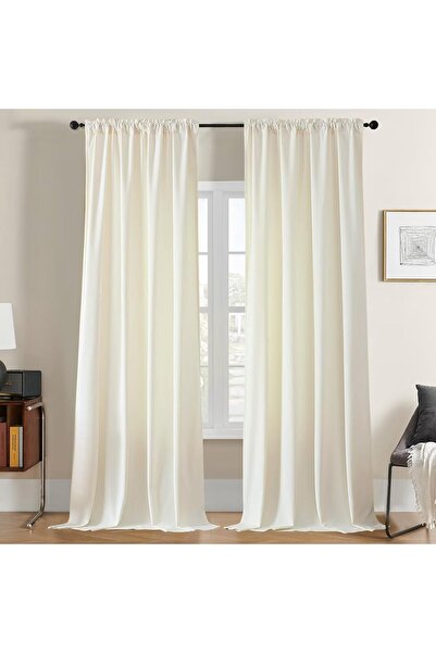 Other Perdele Opace Termice, Set 2 buc, Catifea, Izolatoare, 132x225 cm, Alb ...