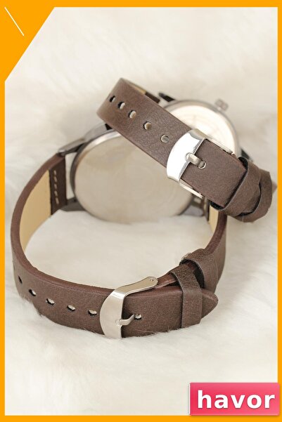 havor Deri Kordonlu Rose Metal Kasa Sevgili Saatleri