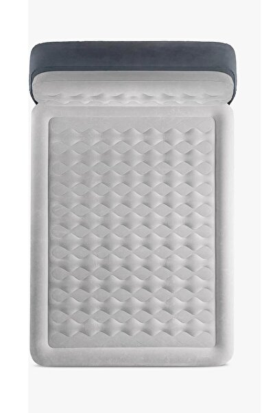 lorashop 64448 Başlıklı Çift Kişilik Şişme Yatak Elektrikli Yüksek Yatak