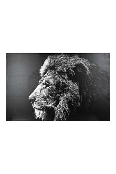 Generic Wall Mounted Decorative Easy-Hanging Lion Print Canvas Frame Black an...
