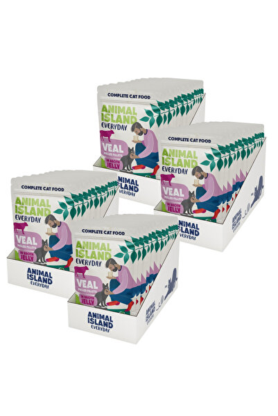 Animal Island Hrană pentru pisici Jelly Everyday Veal 48x85g