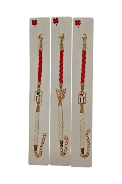 OEM SET 20 Brățări superbe imitatie piele, marțisor alb-rosu. martisoare