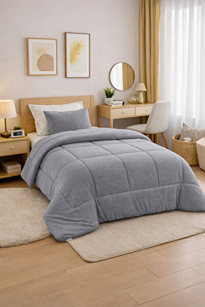 Bottega Home Gri Wellsoft Yorgan Tek Kişilik (160 x 220)