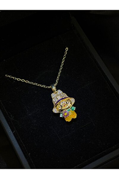 olvera shine قلادة لابوبو من الفولاذ 316L مع حجر الزركون الذهبي