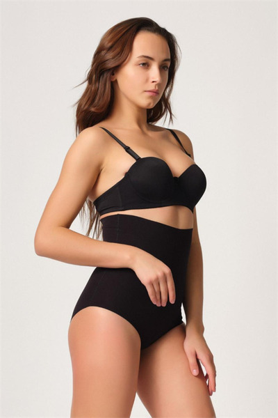 Generic Brand Μαύρος κορσές MI Emay 2708 Laser High Waist Cut Slip Ghost