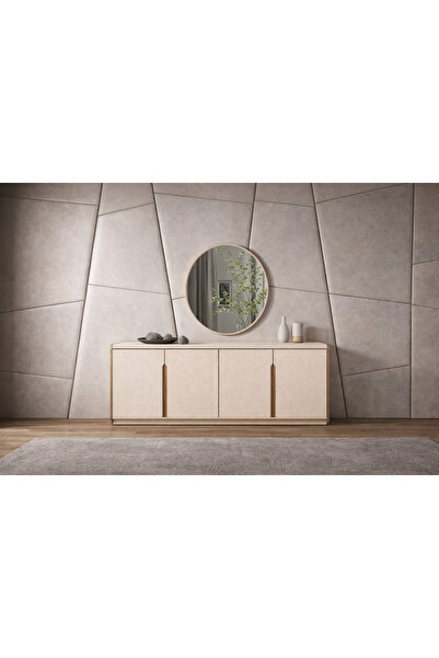 eos mobilya Roma Krem Konsol + Ayna – Modern Tasarım Geniş Depolama Alanlı Ko...