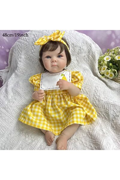 LunaDefano 19 Inch 48 CM Full Vinil Reborn Bebek – Gerçekçi El Yapımı Oyuncak...