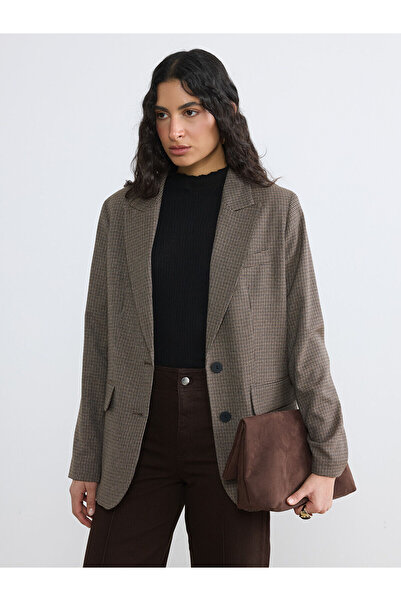 LC Waikiki Vizyon New Season Plaid Women's Blazer Jacket