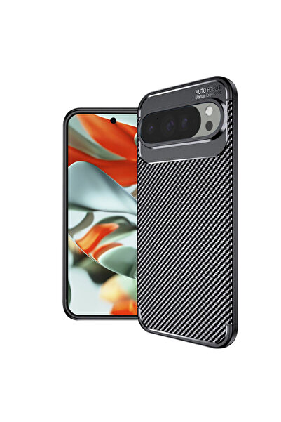 Techsuit Carcasă din fibră de carbon pentru Google Pixel 9 Pro XL, neagră