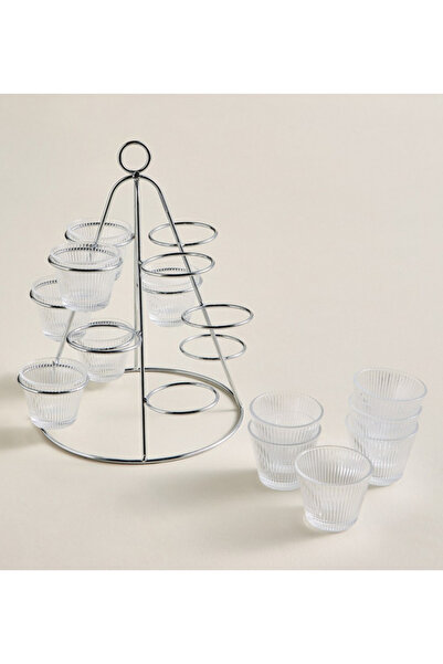 Generic Eren 12-Piece Glass Cup and Stand Set, Serves 12