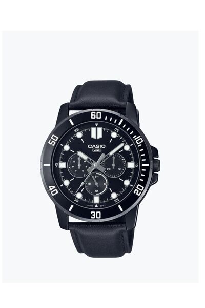 Casio Men Leather Black Strap Analog Watch - MTP-VD300BL-1EUDF
