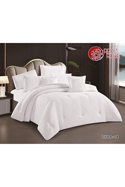REDROSE COLOR Double bed sheet set with soft microfiber and embossed embroide...