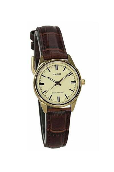 Casio ساعة نسائية جلد كوارتز تناظرية LTP-V005GL-9AUDF - 28 مم - بني