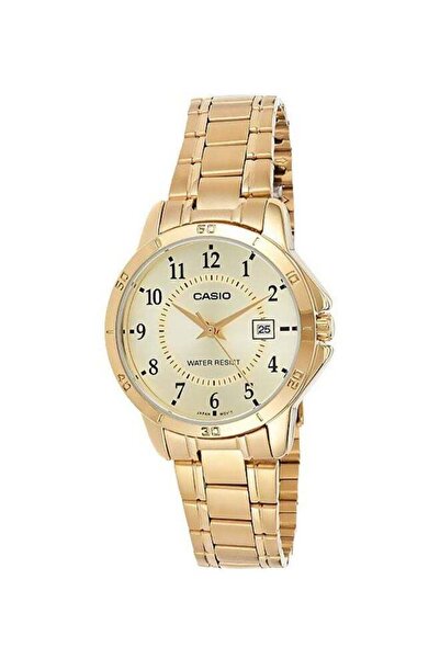 Casio Women's Water Resistant Analog Watch LTP-V004G-9BUDF - 30 mm - Gold