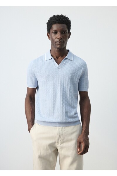 MANGO Man Kalıplı ince triko polo gömlek