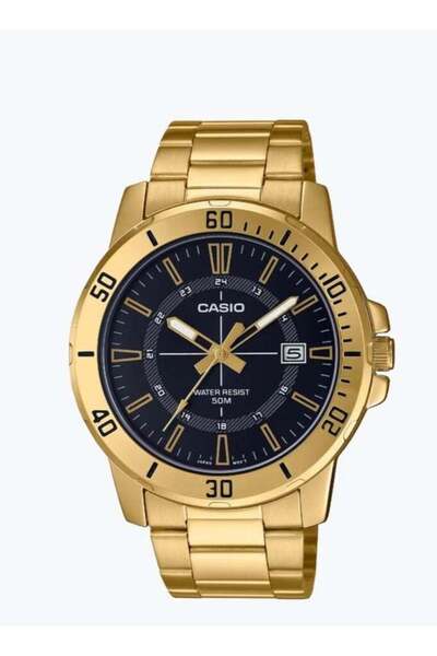 Casio Men's Black Dial Stainless Steel Analog Watch -MTP-VD01G-1CVUDF