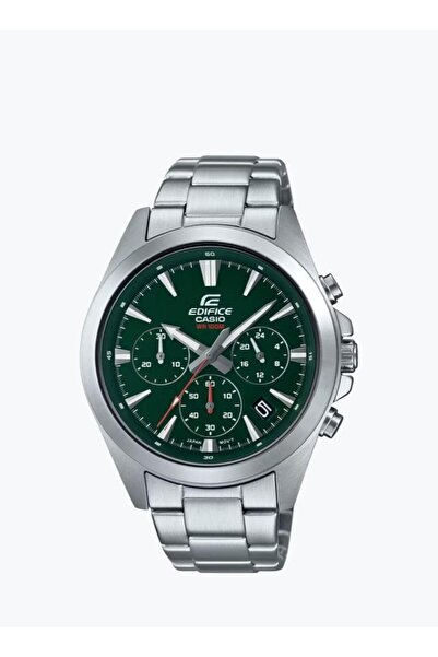 Casio Men's Watch Edifice Analog Chronograph Green Dial Stainless Steel Band