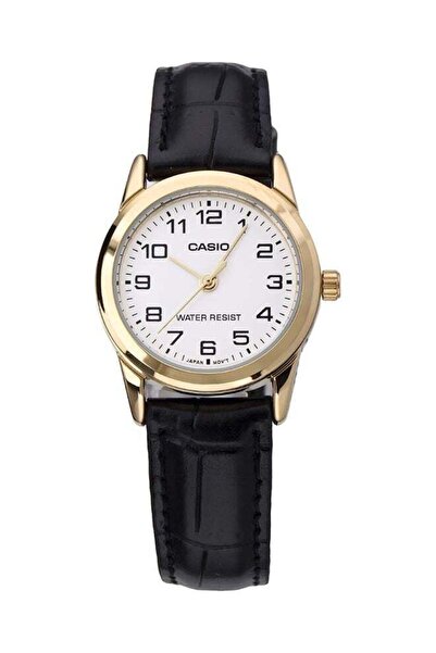Casio Women's Leather Quartz Analog Watch LTP-V001GL-7BUDF - 25 mm - Black