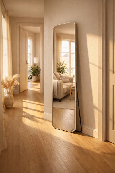 MARIA HOMES Silver Aluminum Full Length Mirror 170x50cm Standing Bedroom Mirr...