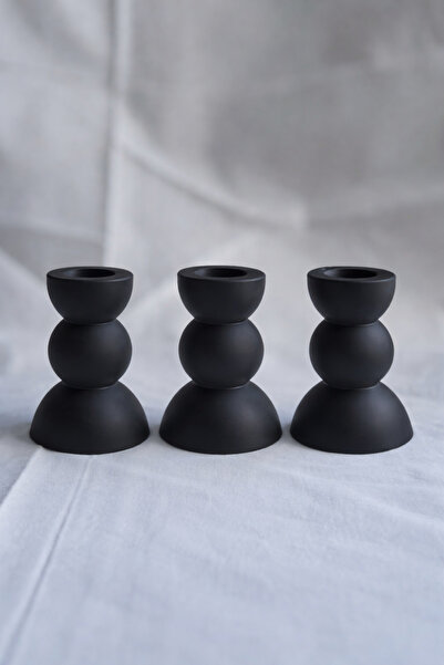 Lethe Design 3'lü Dekoratif Şamdan Mumluk Seti Roma Sütun Şamdanlık Üçlü Set ...