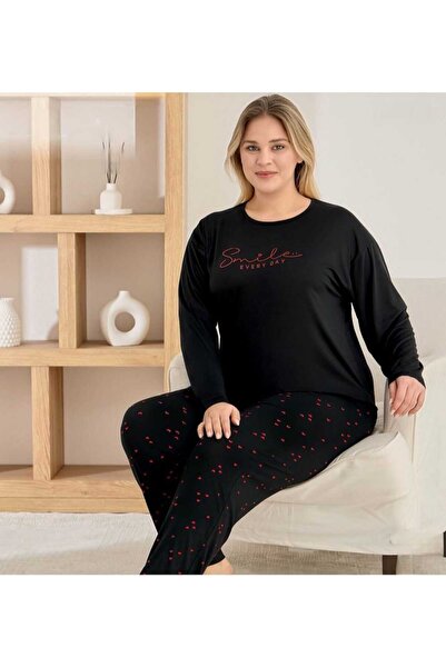 Pijamoni Milan Fabric Plus Size Long-Sleeve Pajamas Set 7666