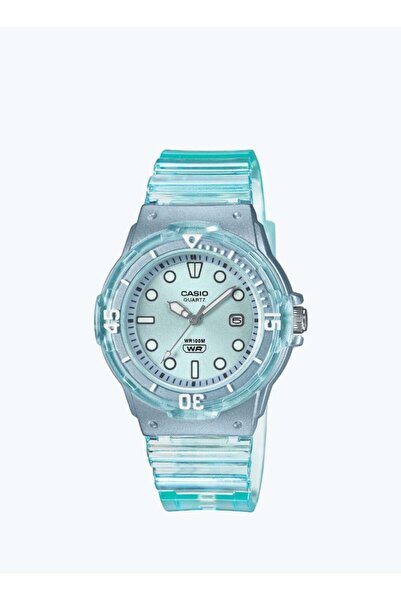 Casio watch for women with a transparent blue strap
