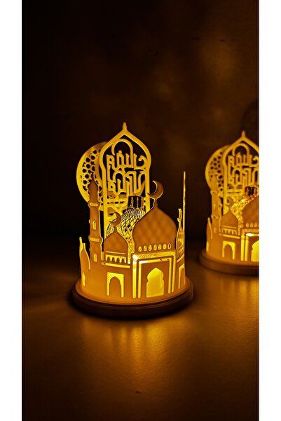 NK Ramazan Dekoratif LED Kandil – İslami Motifli Işıklı Masa Süsü