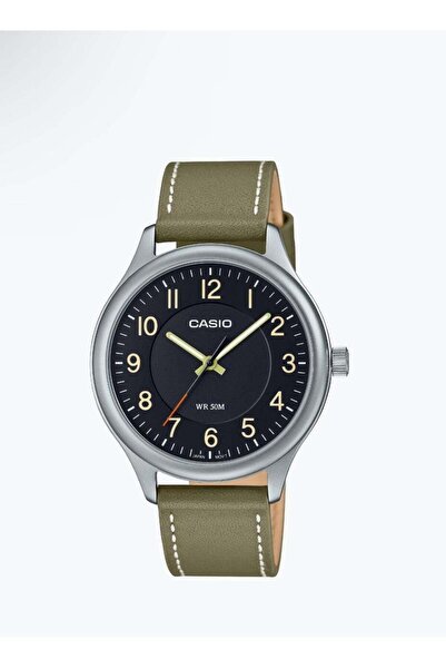 Casio General MTP-B160L-1B2V Olive Green Genuine Leather Band Men Watch