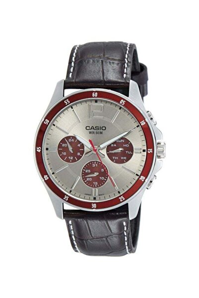Casio Men's Enticer Analog Watch MTP-1374L-7A1VDF - 47 mm - Brown