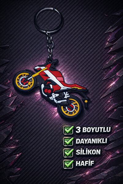 GLOW LUXE 3D Motor Motorcycle 3D Silicone Keychain and Bag Accessory (1 Piece)