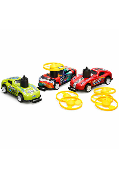 Bump Pump & Spin Metal Car Set - 3 Pieces with Amazing Flying Propellers