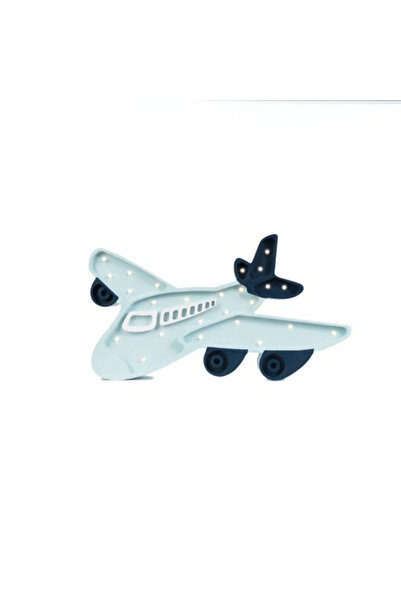 PETIT-ATELlER PETIT ATELIER Wooden Plane Night Light Blue Handmade Pine LED L...