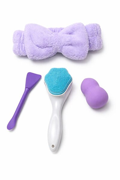 EMKSHOP Set de îngrijire din 4 piese: Bentiță, Aparat de curățare facială, Ap...