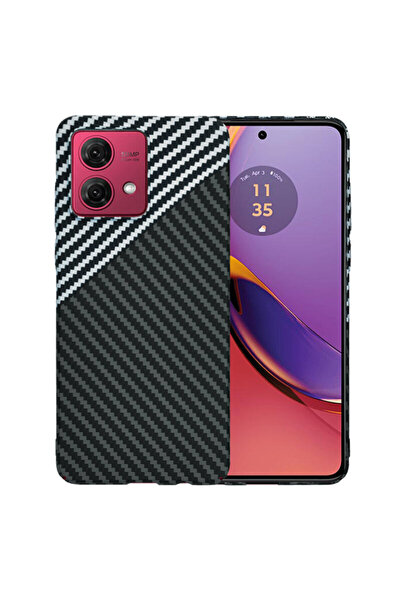 Techsuit Carcasă din fibră de carbonită pentru Motorola Moto G84, gri