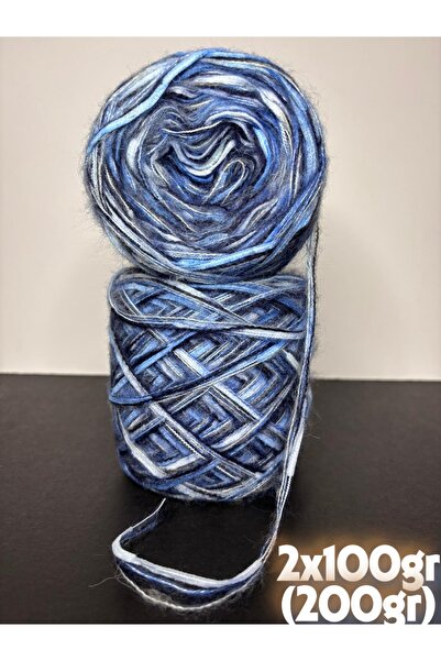 Ana&Kuzusu İplik Açık mavi, gökyüzü mavi, lacivert ince moher, mavi degradeli...