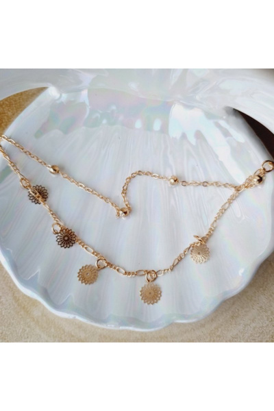 Skymag Bratara dama aurie, reglabila, cu charm floare