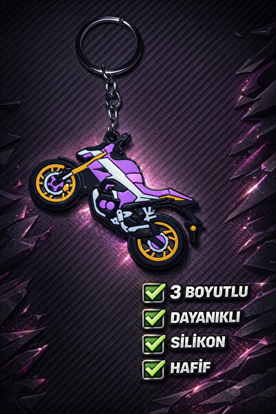 GLOW LUXE 3D Motor Motorcycle 3D Silicone Keychain and Bag Accessory (1 Piece)