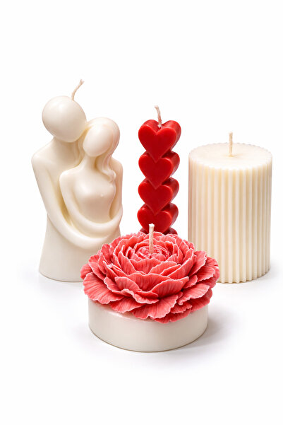candeladeterra Romantik Tasarım Dekoratif Mum Seti – 4’lü