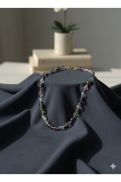 Zihintaşı Atölyesi Florit Doğal Taş El Yapımı Tımbıl Kolye