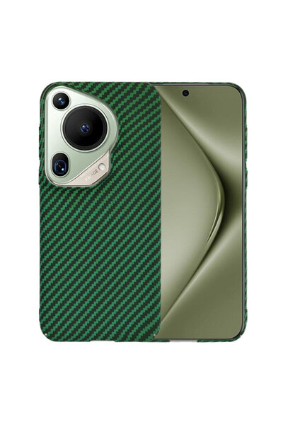 Techsuit Husă Huawei Pura 70 Ultra din fibră de carbon, verde