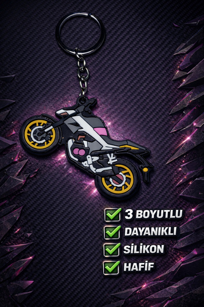 GLOW LUXE 3D Motor Motorcycle 3D Silicone Keychain and Bag Accessory (1 Piece)