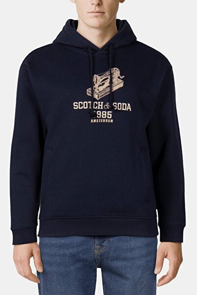 Scotch & Soda Men's dark blue hooded sweatshirt Scotch&Soda