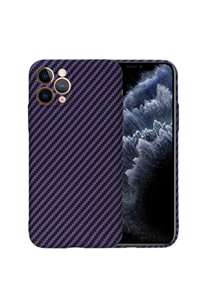 Techsuit Карбонитов фибростъклен корпус за iPhone 11 Pro, лилав